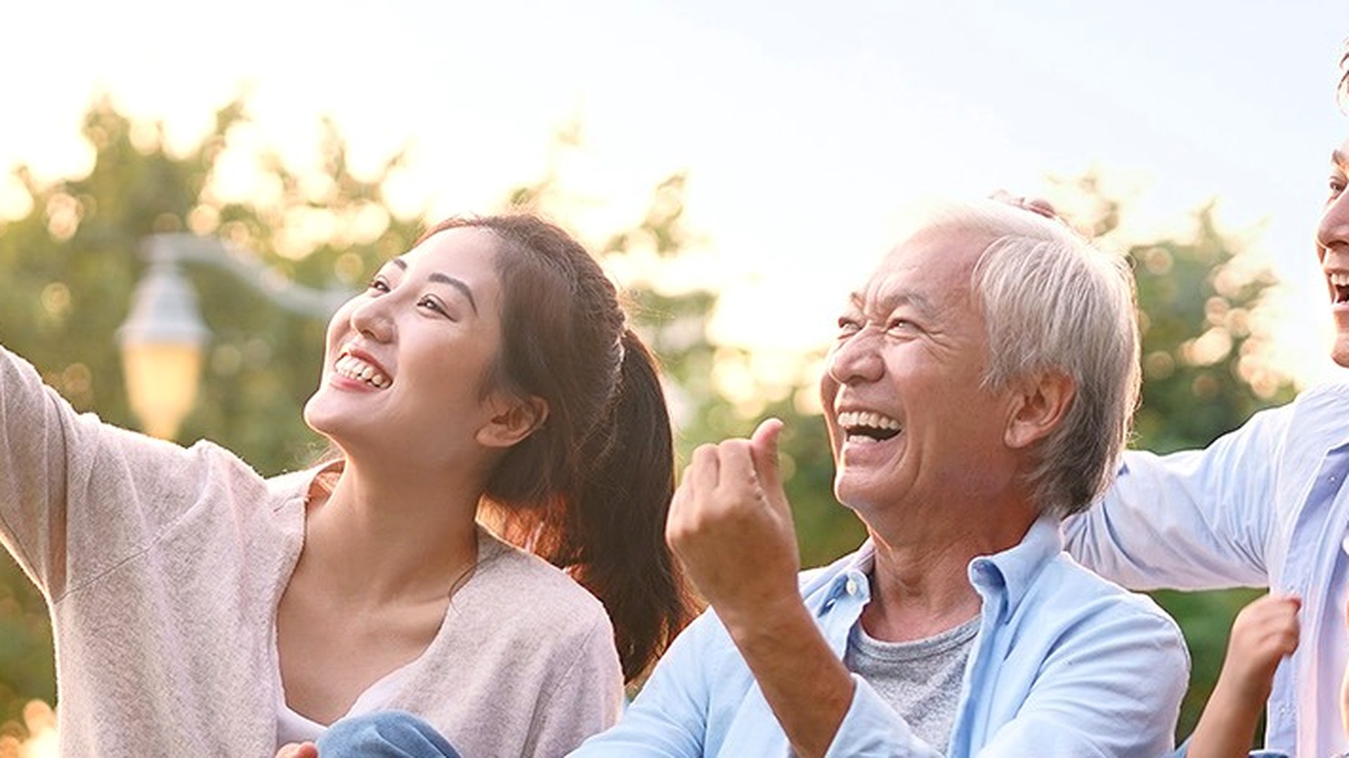 Two people smiling together